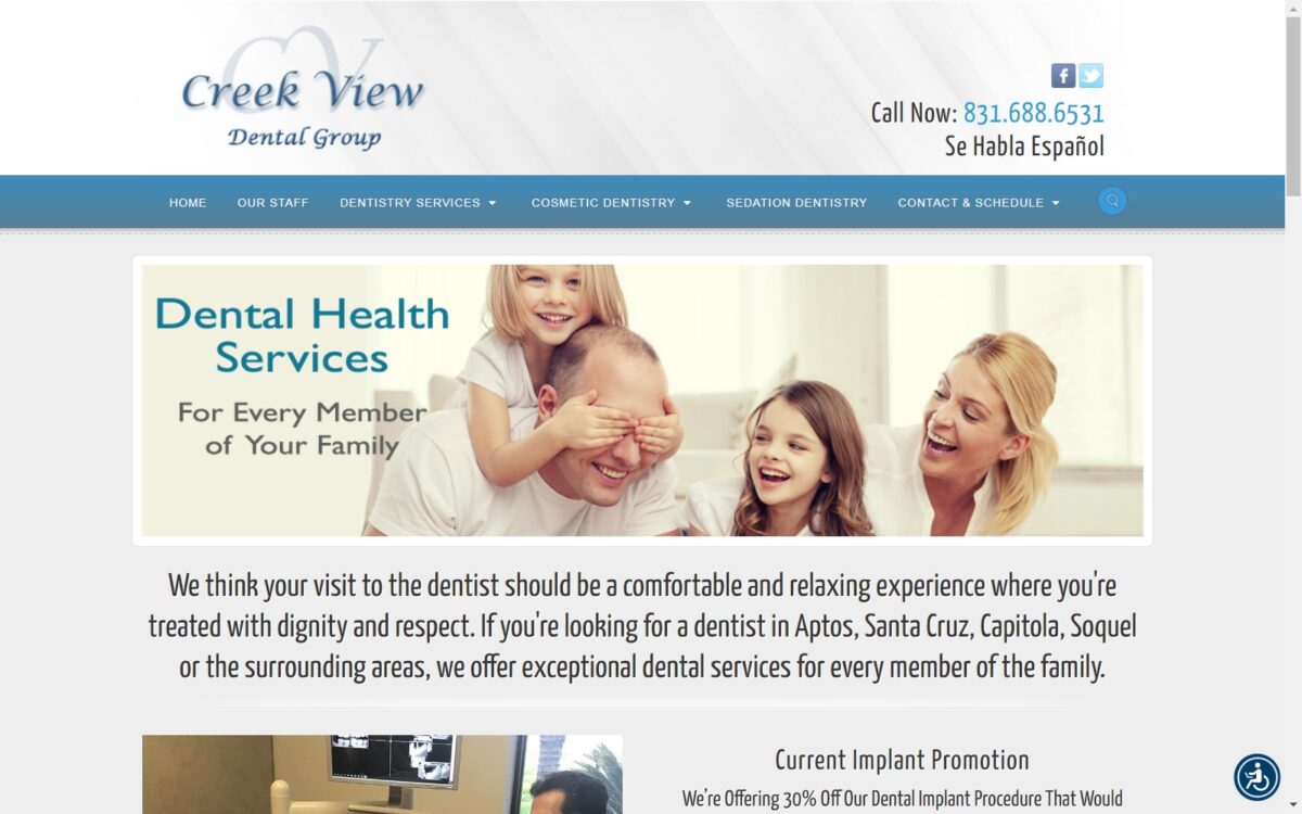 creekviewdentistry.com screenshot