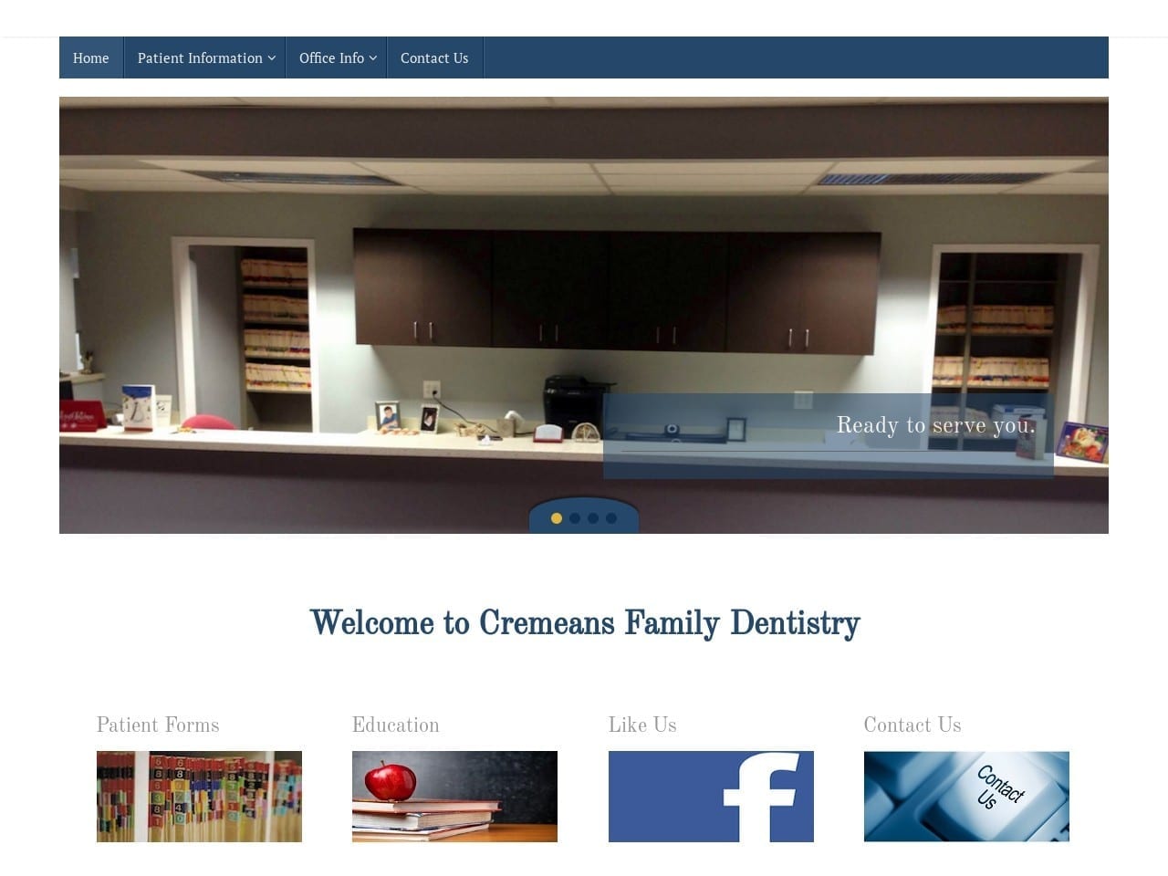 Cremeans Family Dentistry Website Screenshot from cremeansfamilydentistry.com