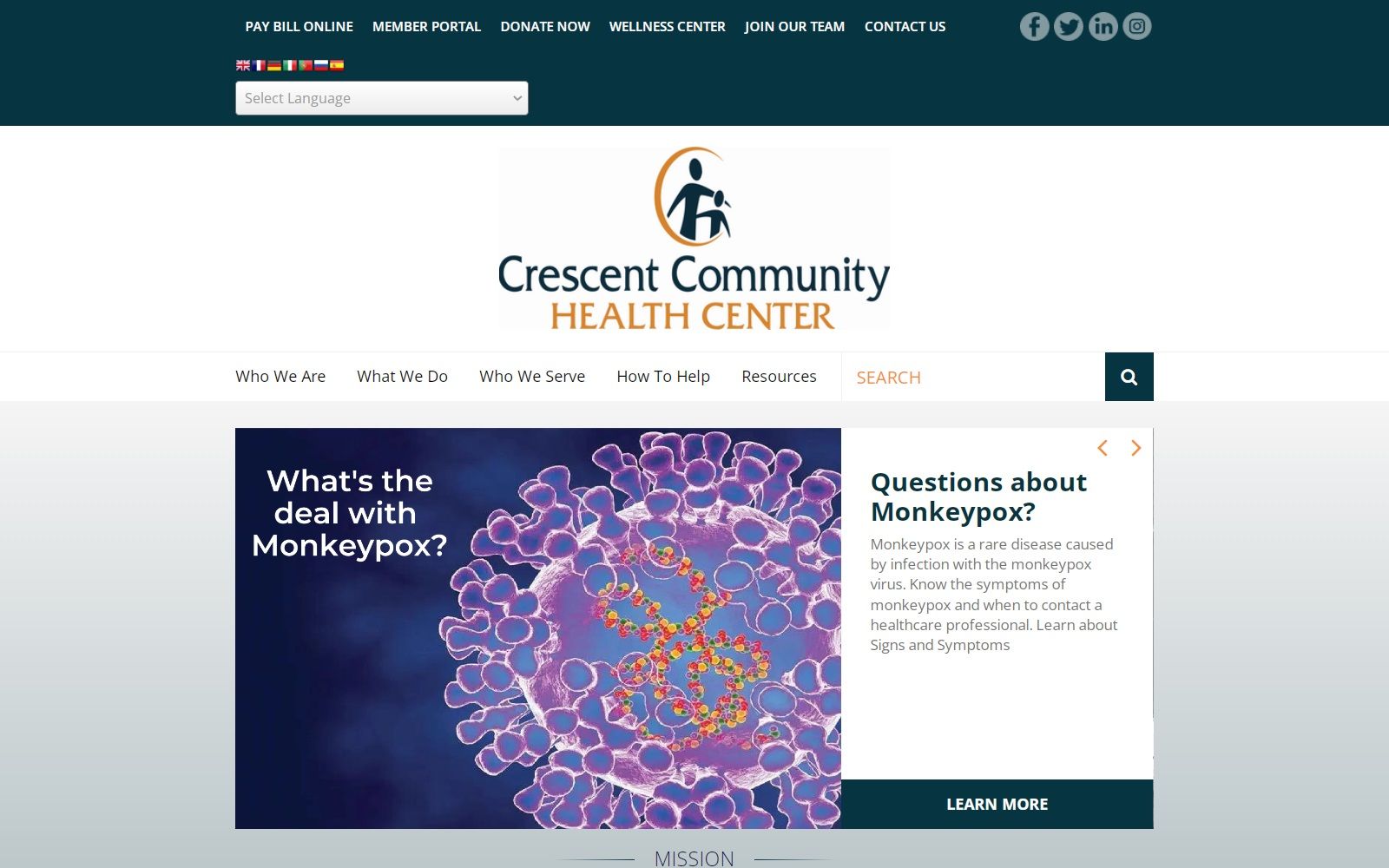 crescentchc.org screenshot