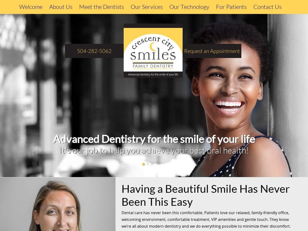 Crescent City Smiles Lauren G. Rivet DDS Website Screenshot from crescentcitysmiles.com