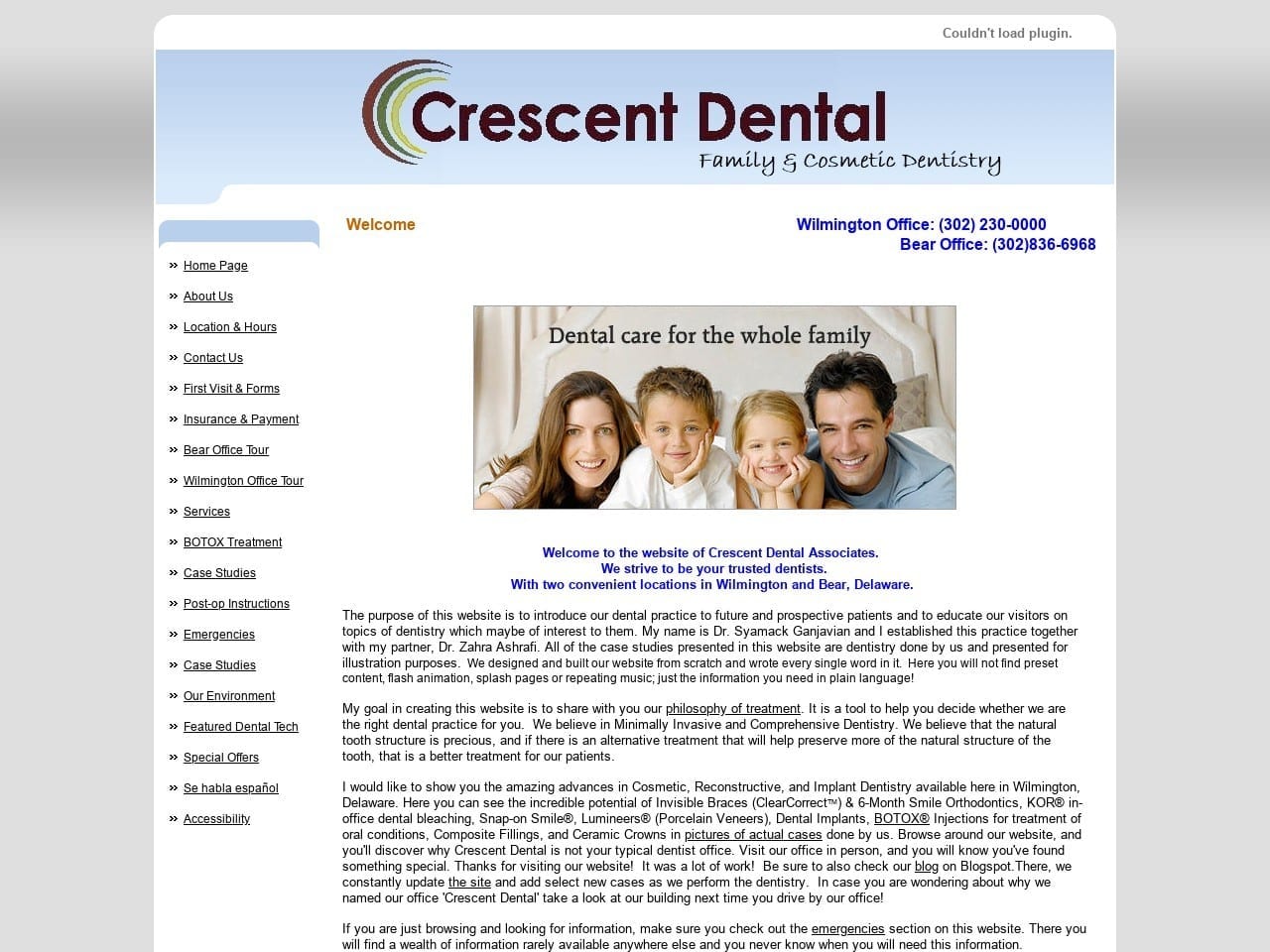 Ashrafi Zahra DDS Website Screenshot from crescentdentalde.com