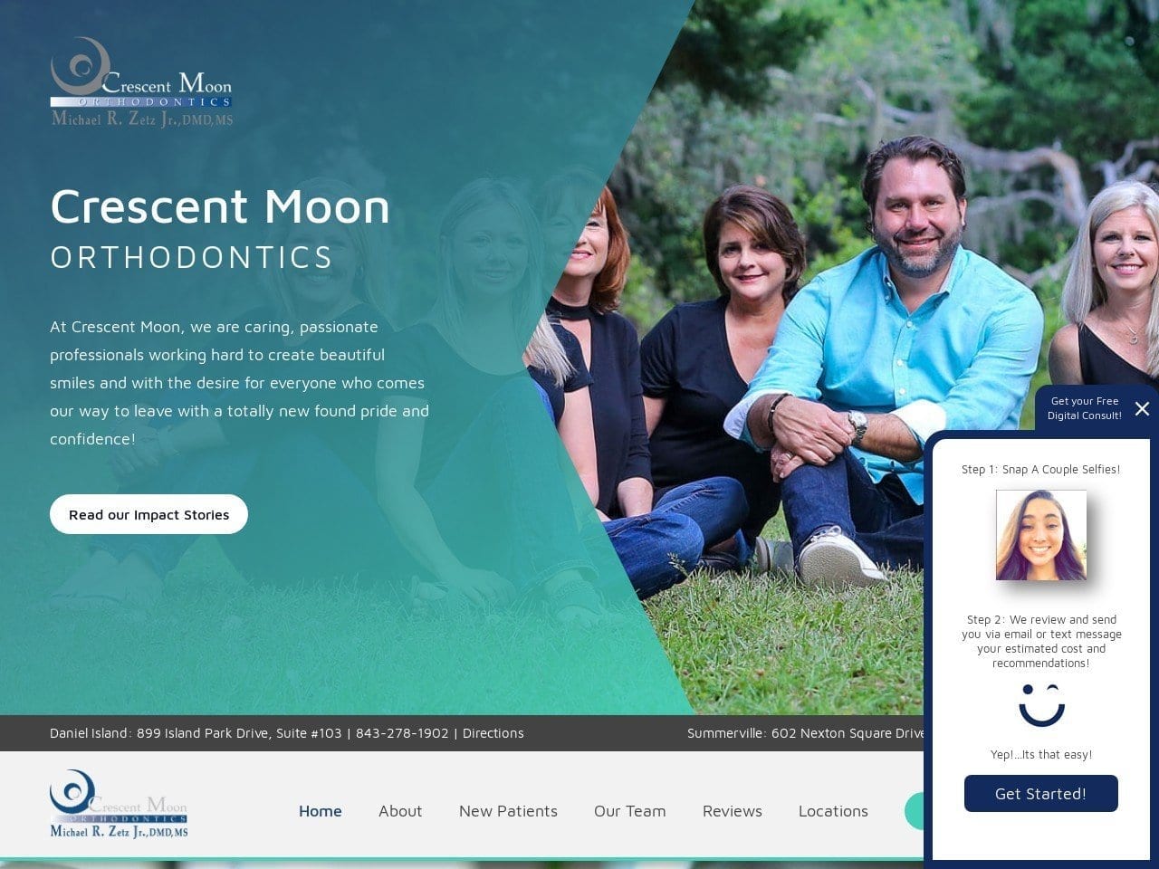 Crescent Moon Orthodontics Website Screenshot from crescentmoonortho.com