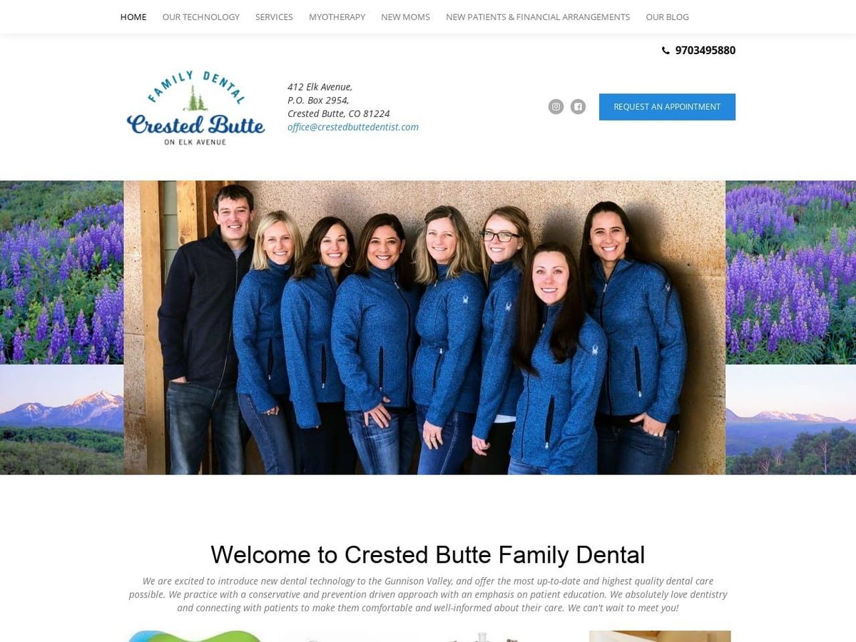 Elk Avenue dental center Website Screenshot from crestedbuttedentist.com