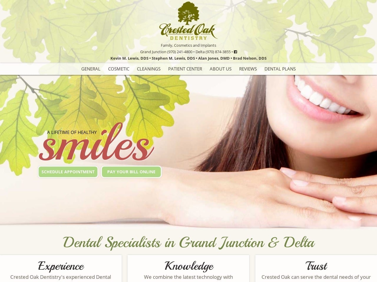 Crested Oak Dentist Website Screenshot from crestedoakdentistry.com