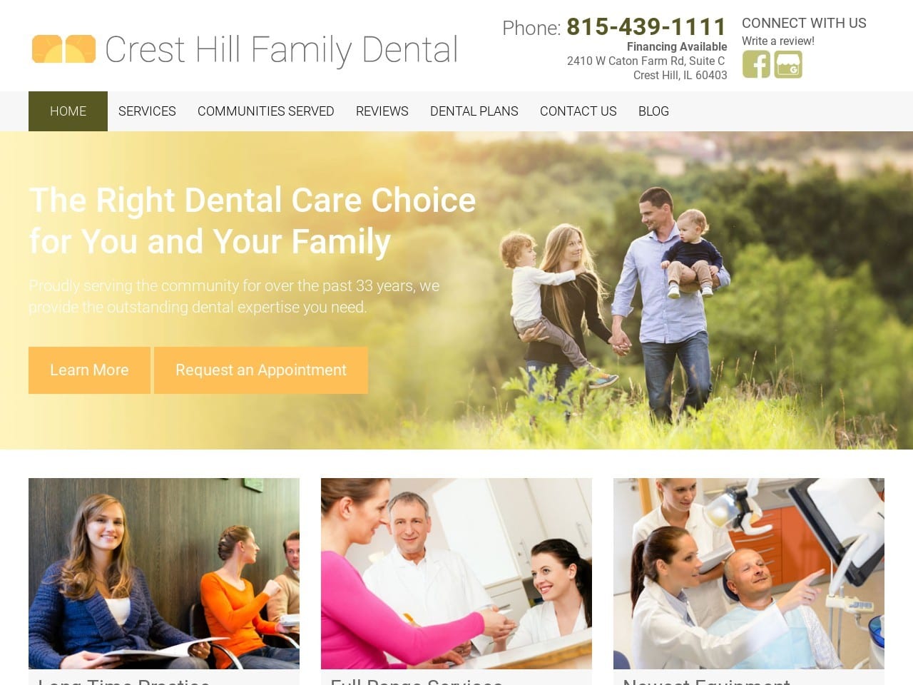 Dr. Thomas J. Raia DDS Website Screenshot from cresthillfamilydental.com