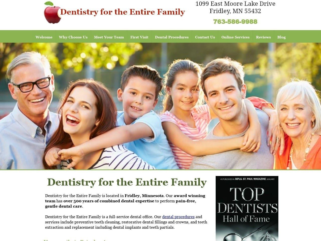 Dentistry For The Entire Family Website Screenshot from cretzmeyer.com