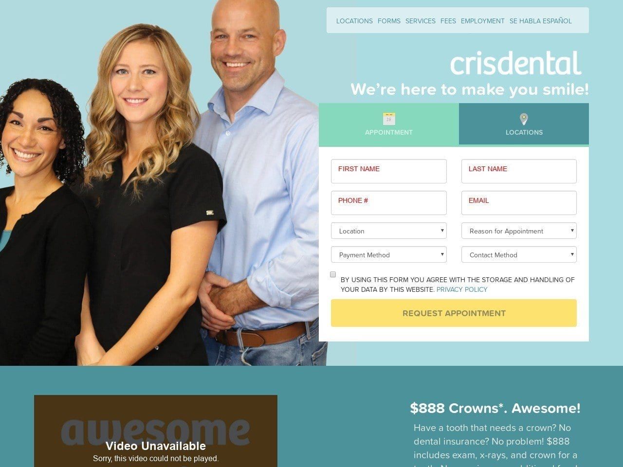 Crisdental Website Screenshot from crisdental.com