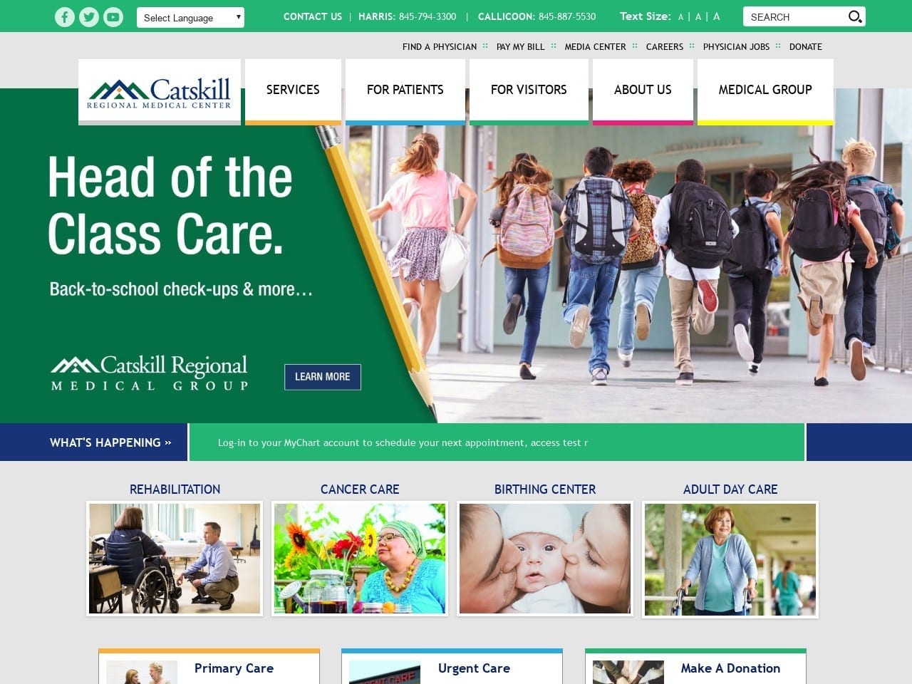 Catskill Regional Medical Center Website Screenshot from crmcny.org