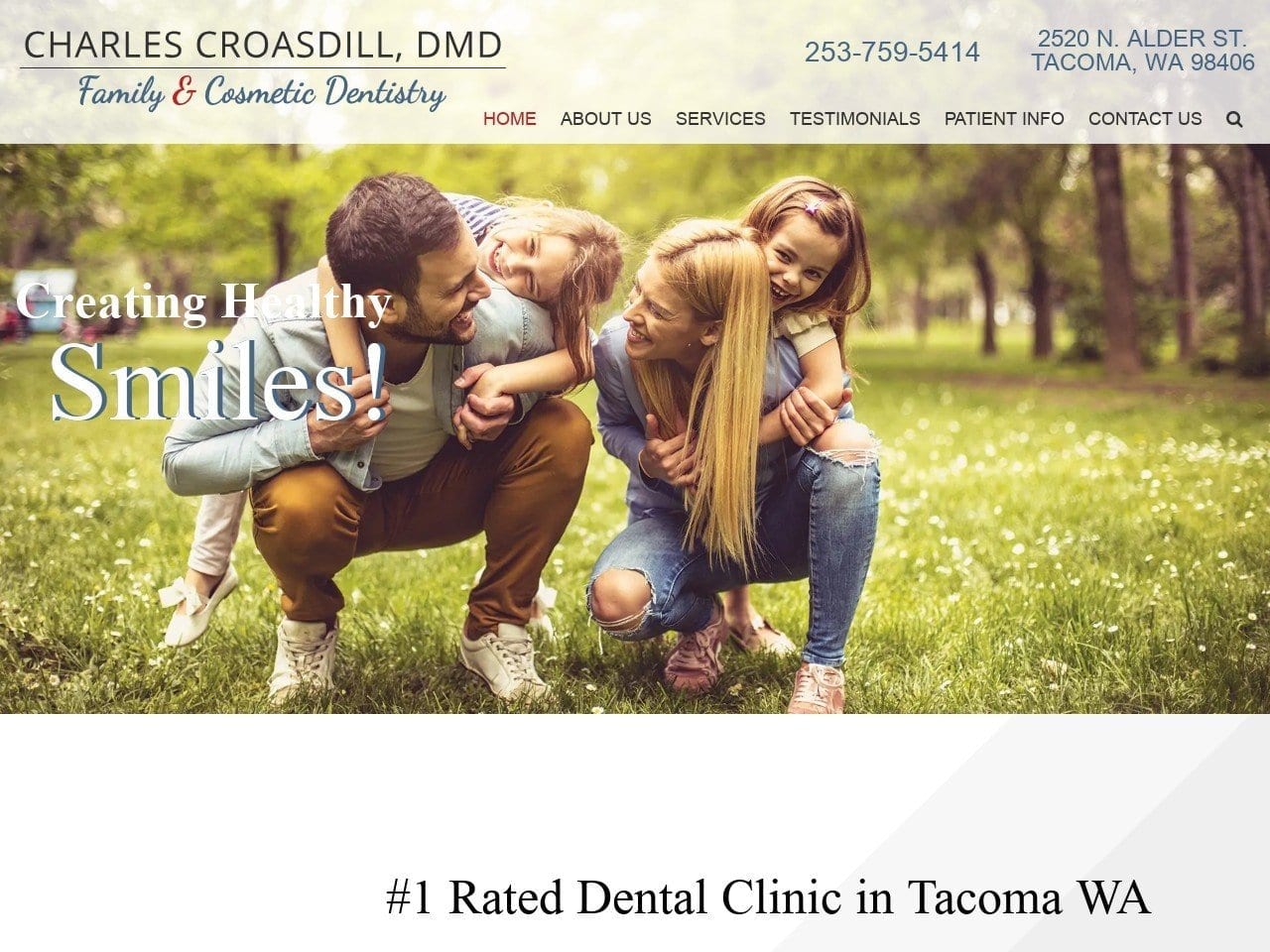 Croasdill Charles DMD Website Screenshot from croasdilldental.com