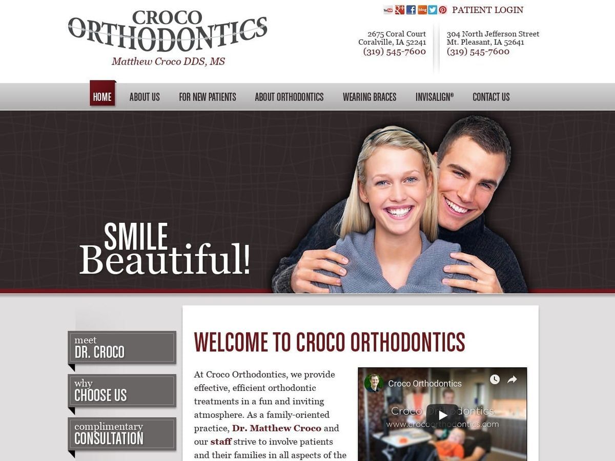 Croco Orthodontics Website Screenshot from crocoorthodontics.com