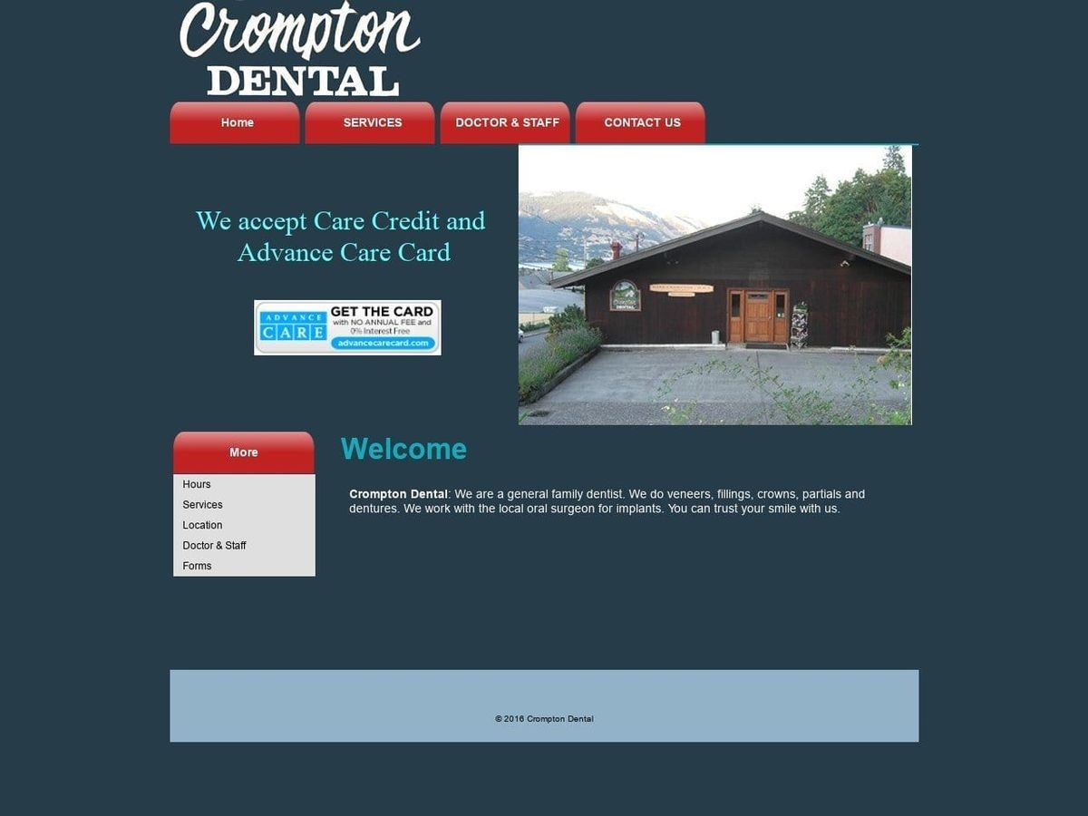 Crompton Dental LLC Crompton Mark E DDS Website Screenshot from cromptondental.com