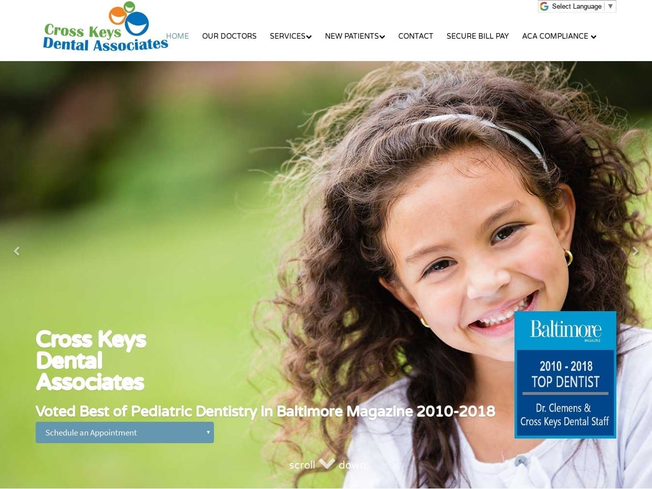 Cross Keys Dental Associates Website Screenshot from crosskeysdentalassociates.com