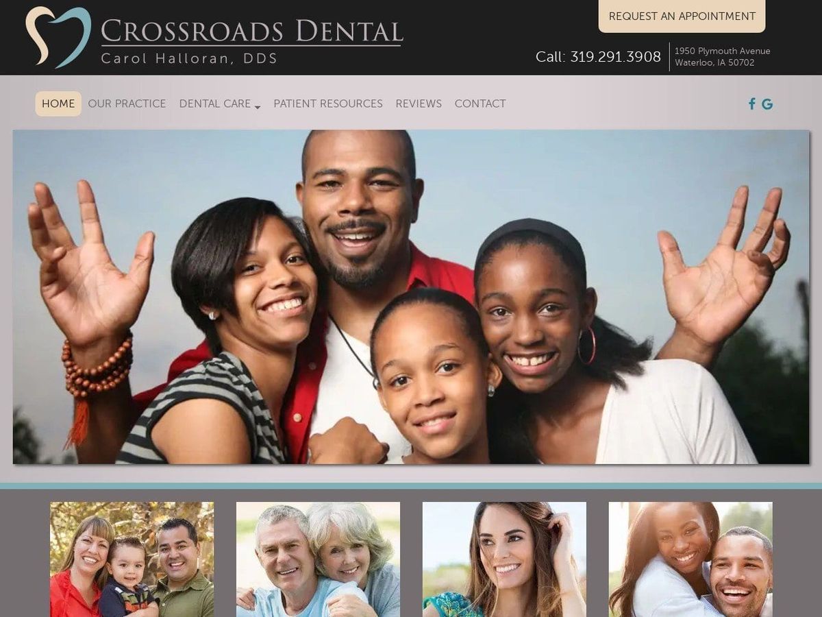 Crossroads Dental Website Screenshot from crossroadsdentalia.com