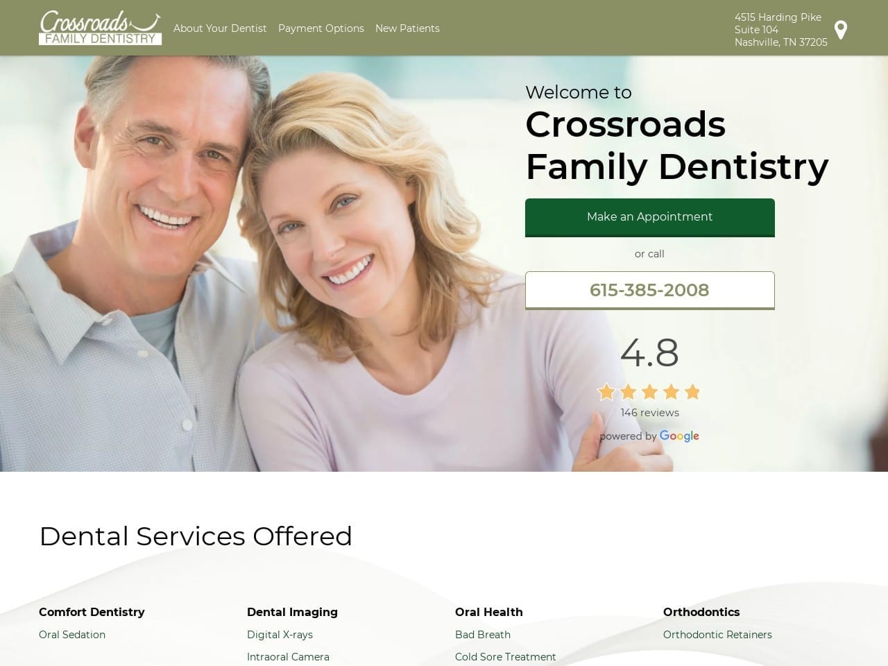 Crossroads Dentistry Tn Website Screenshot from crossroadsdentistrytn.com