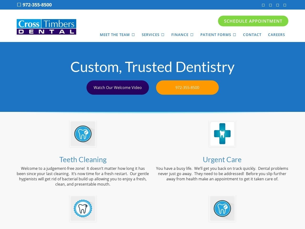 Revering Brad D.D.S. Website Screenshot from crosstimbersdental.com