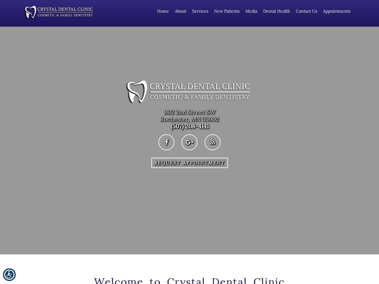 Crystal Dental Clinic Website Screenshot from crystaldentalclinic.net