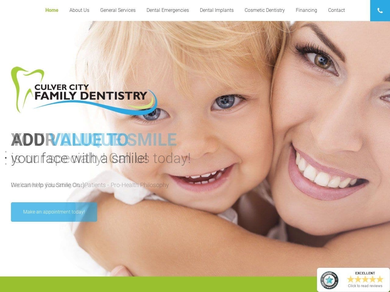 Culver City Family Dental Website Screenshot from culvercityfamilydentistry.com