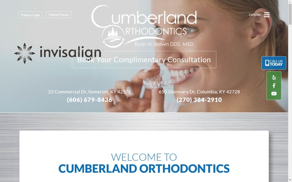 cumberlandorthodontics.com screenshot