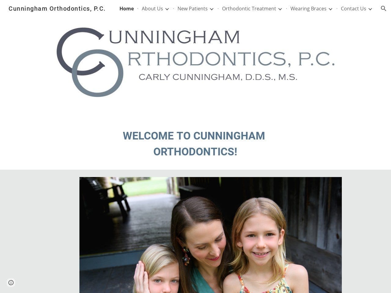 Cunningham Orthodontics PC Website Screenshot from cunninghamorthodontics.com