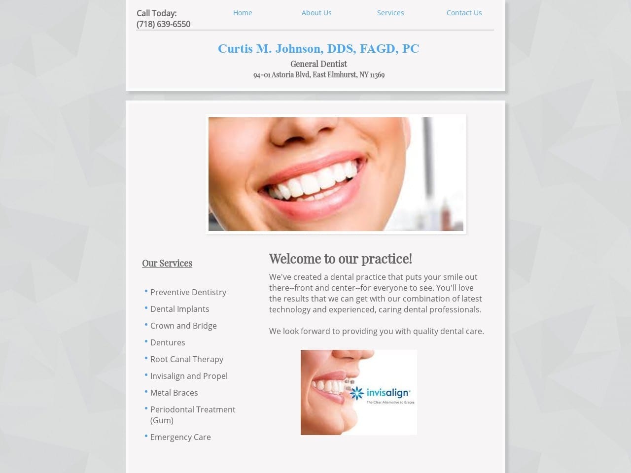 Curtis M. Johnson DDS Website Screenshot from curtisjohnsondds.com