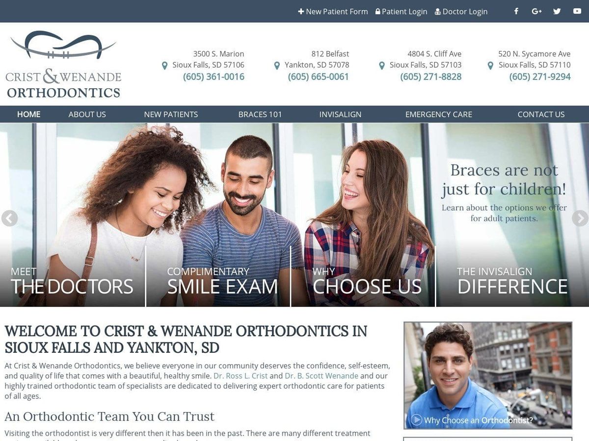 Crist Orthodontics Website Screenshot from cw-ortho.com