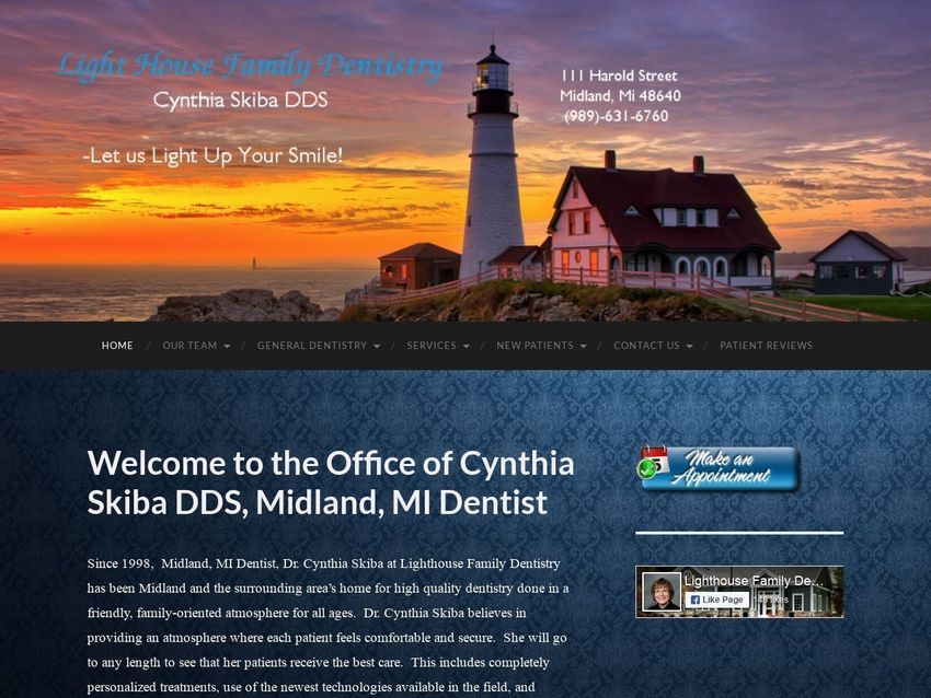 Dr. Cynthia A. Skiba DDS Website Screenshot from cynthiaskibadds.com