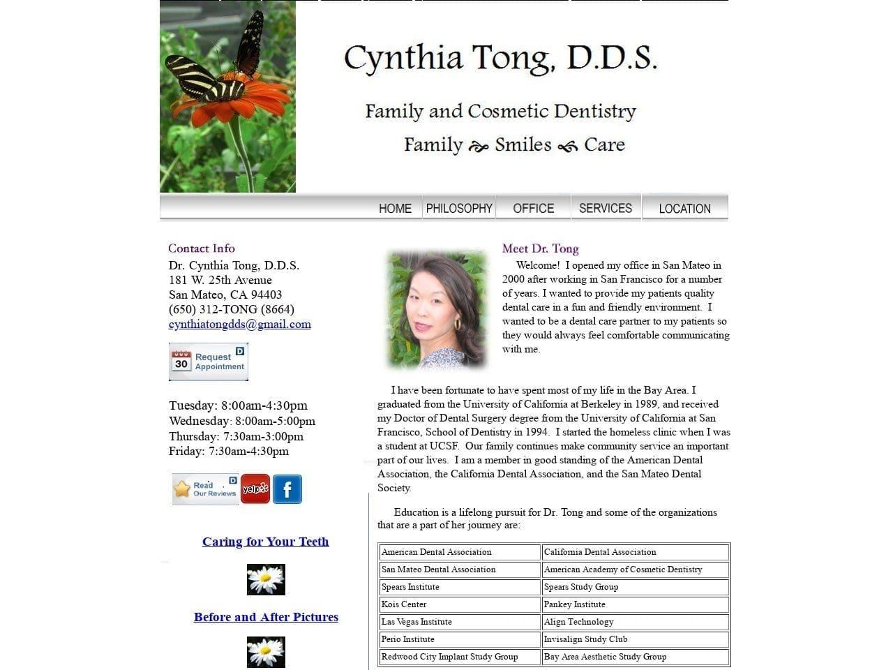 Tong Cynthia DDS Website Screenshot from cynthiatongdds.com