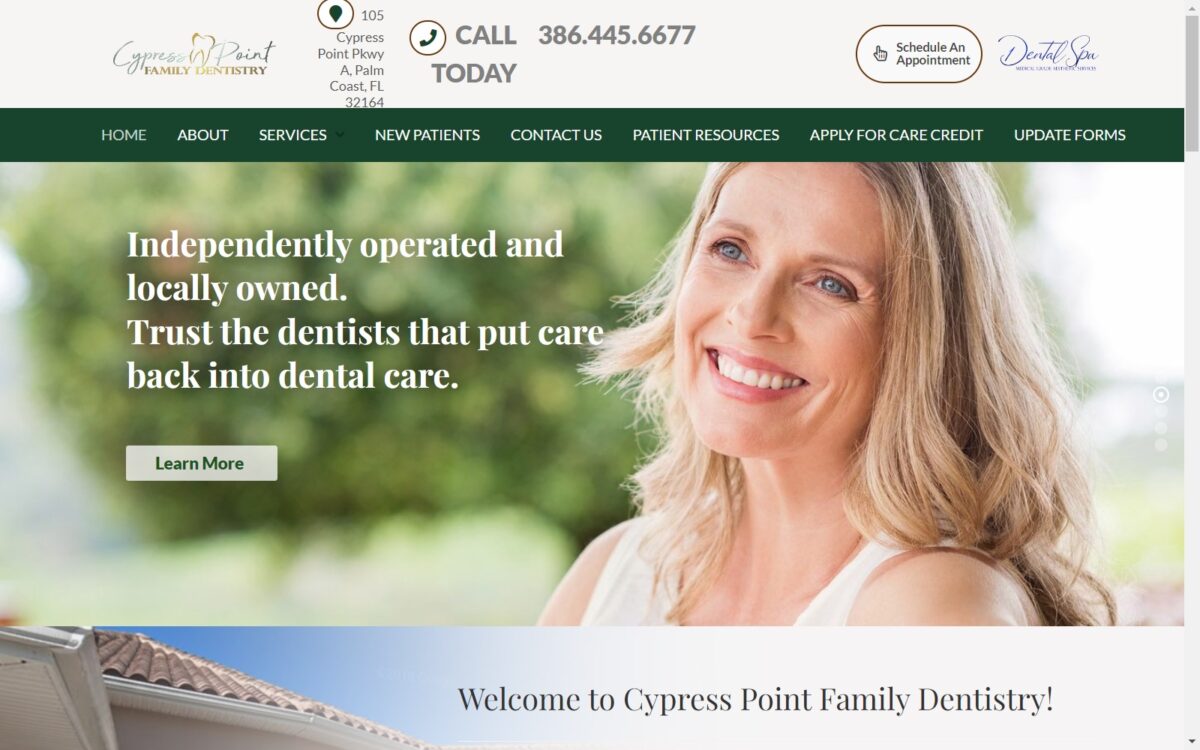 cypresspointdentist.com screenshot