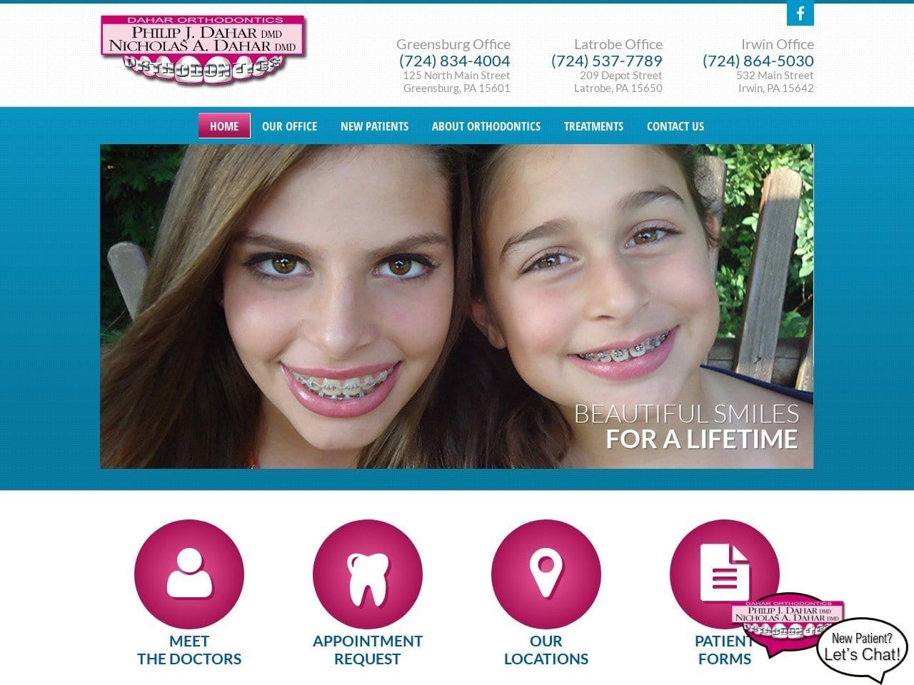 Dahar Orthodontics Website Screenshot from daharorthodontics.com