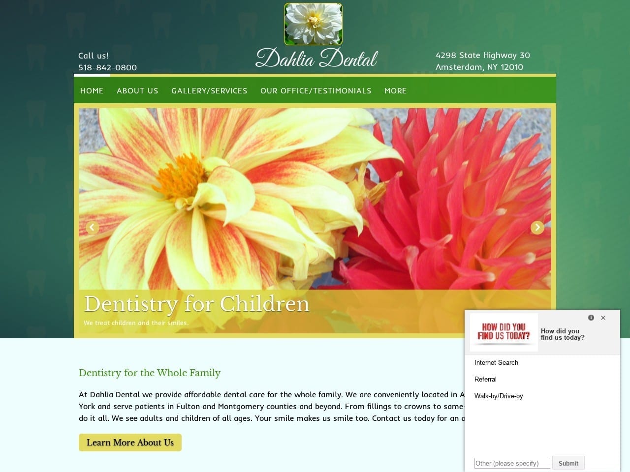 Dr. Sandra Mcneal DMD Website Screenshot from dahliadental.com