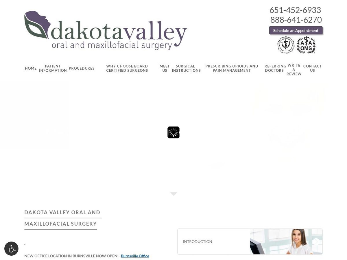 Dakota Valley Oms Selchow Steven A DDS Website Screenshot from dakotavalley-oms.com