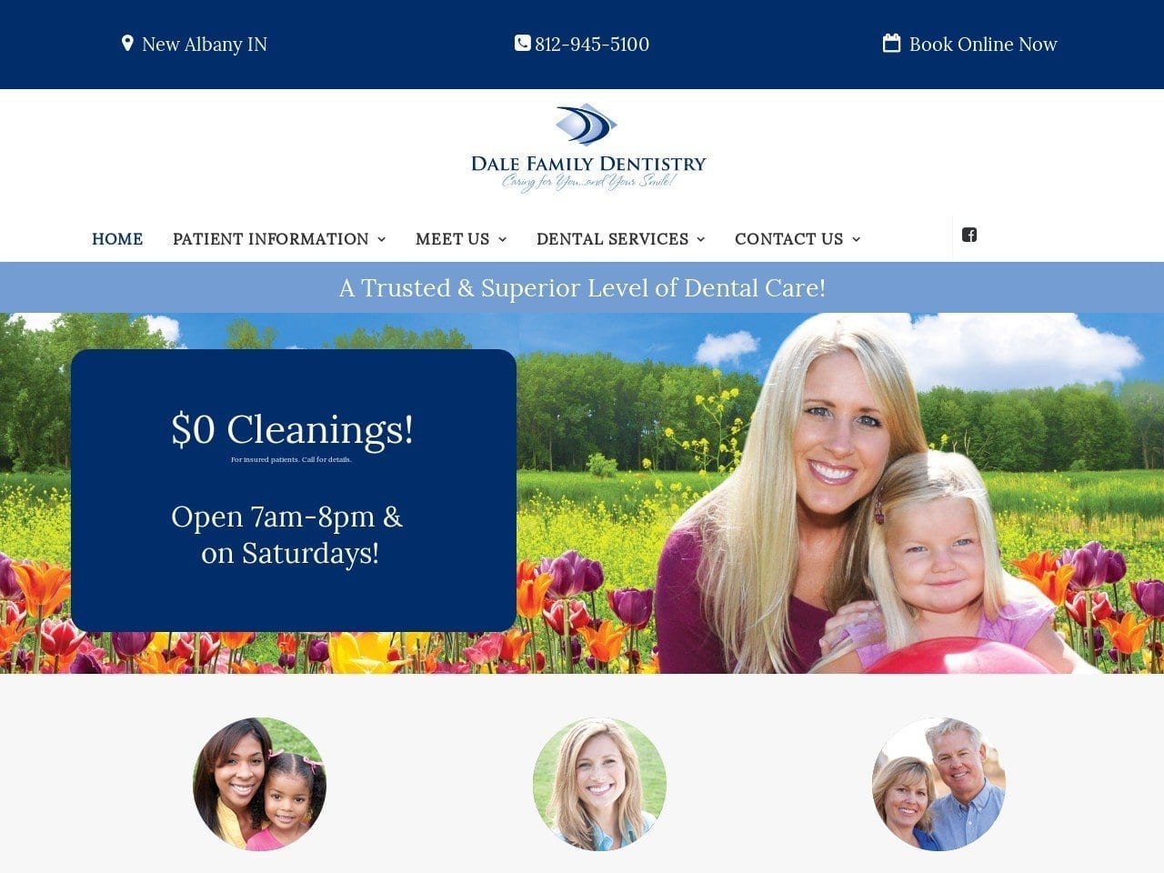 Dale Family Dentist Website Screenshot from dalefamilydentistry.com