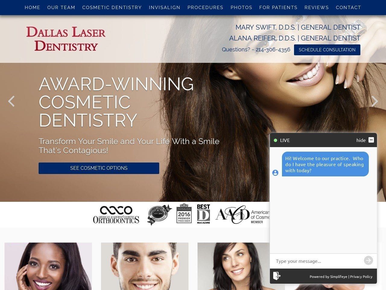 Dallas Laser Dentist Website Screenshot from dallascosmeticdentist.us