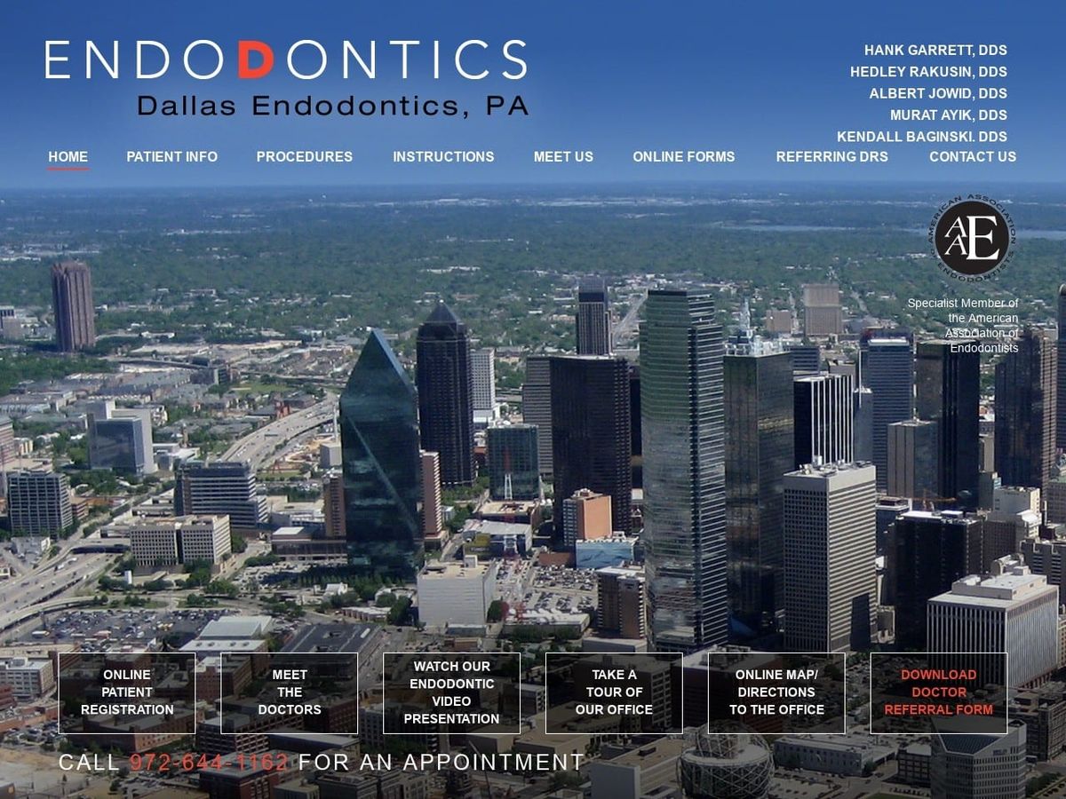 Dr. Thomas H. Garrett DDS Website Screenshot from dallasendodontics.com