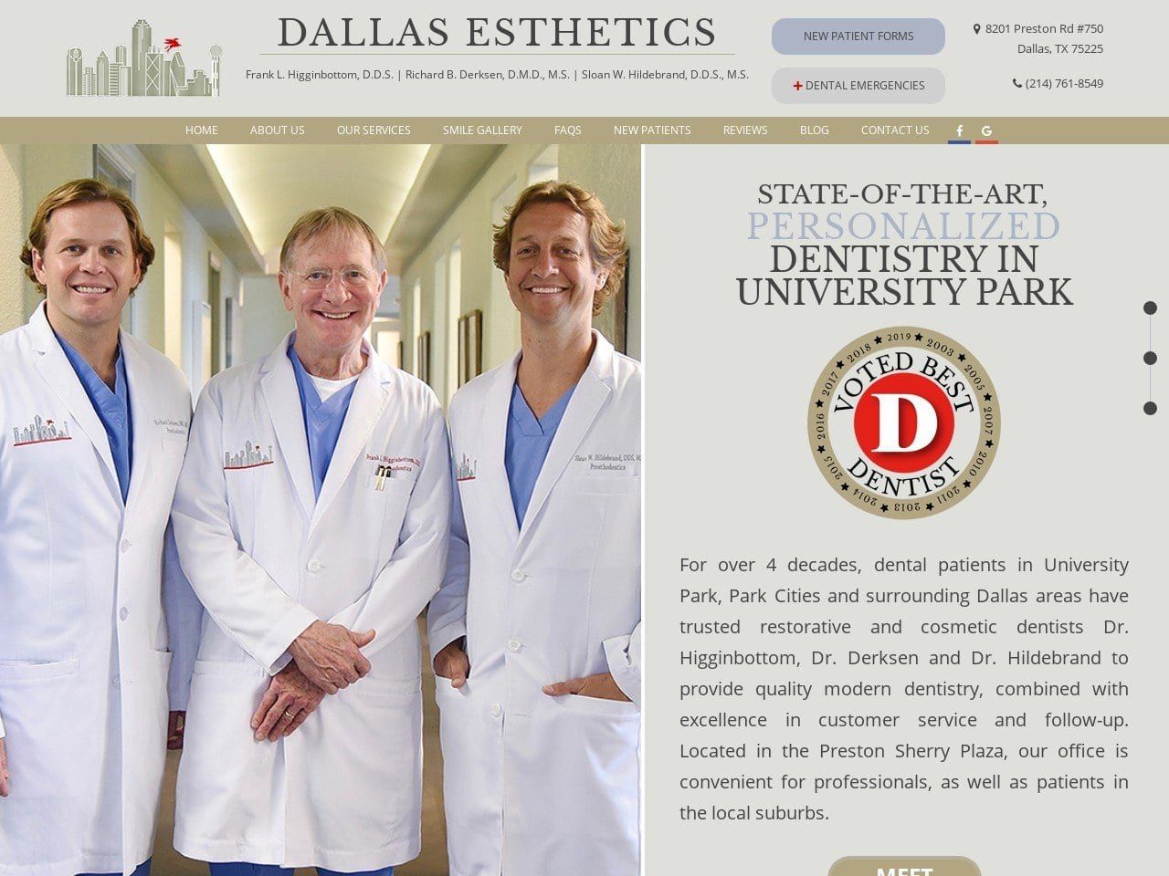 Dallas Esthetics Website Screenshot from dallasesthetics.com
