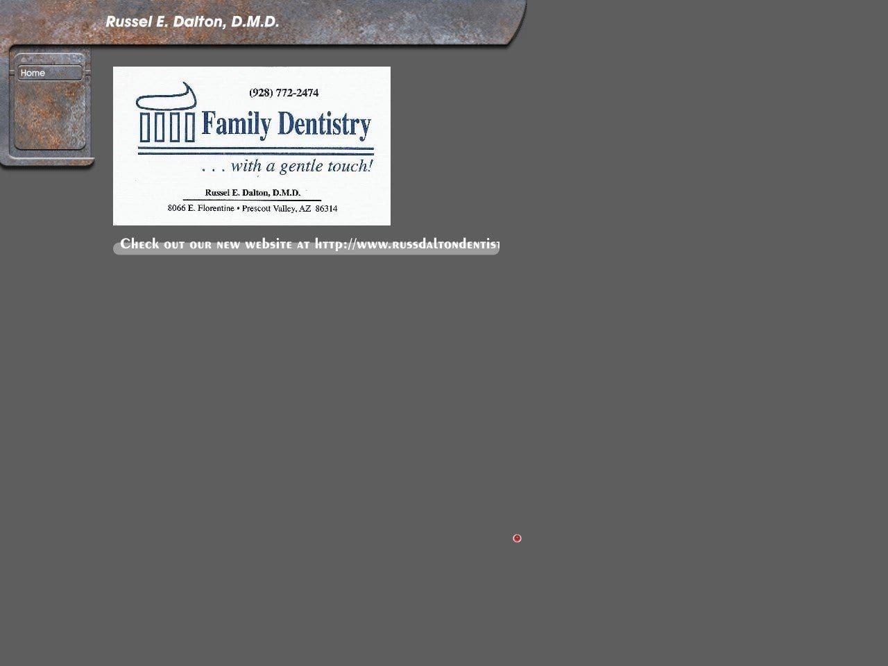 Dalton Russel E. Dmd Family Dentist Website Screenshot from daltonfamilydentistry.qwestoffice.net