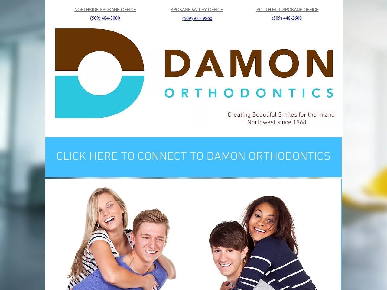 Damon Orthodontics Website Screenshot from damon-smiles.com