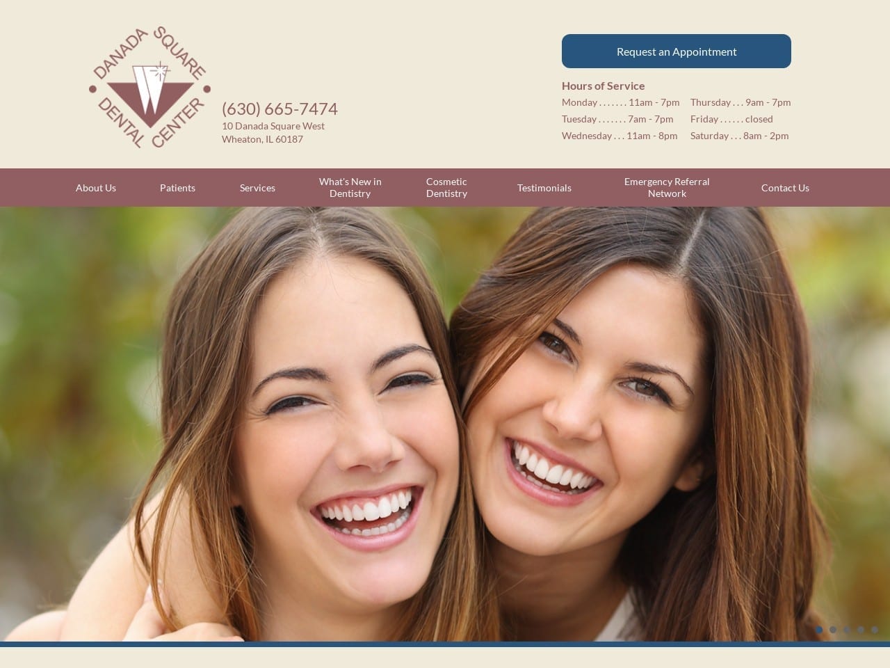 Danada Square Dental Center Website Screenshot from danadadental.com