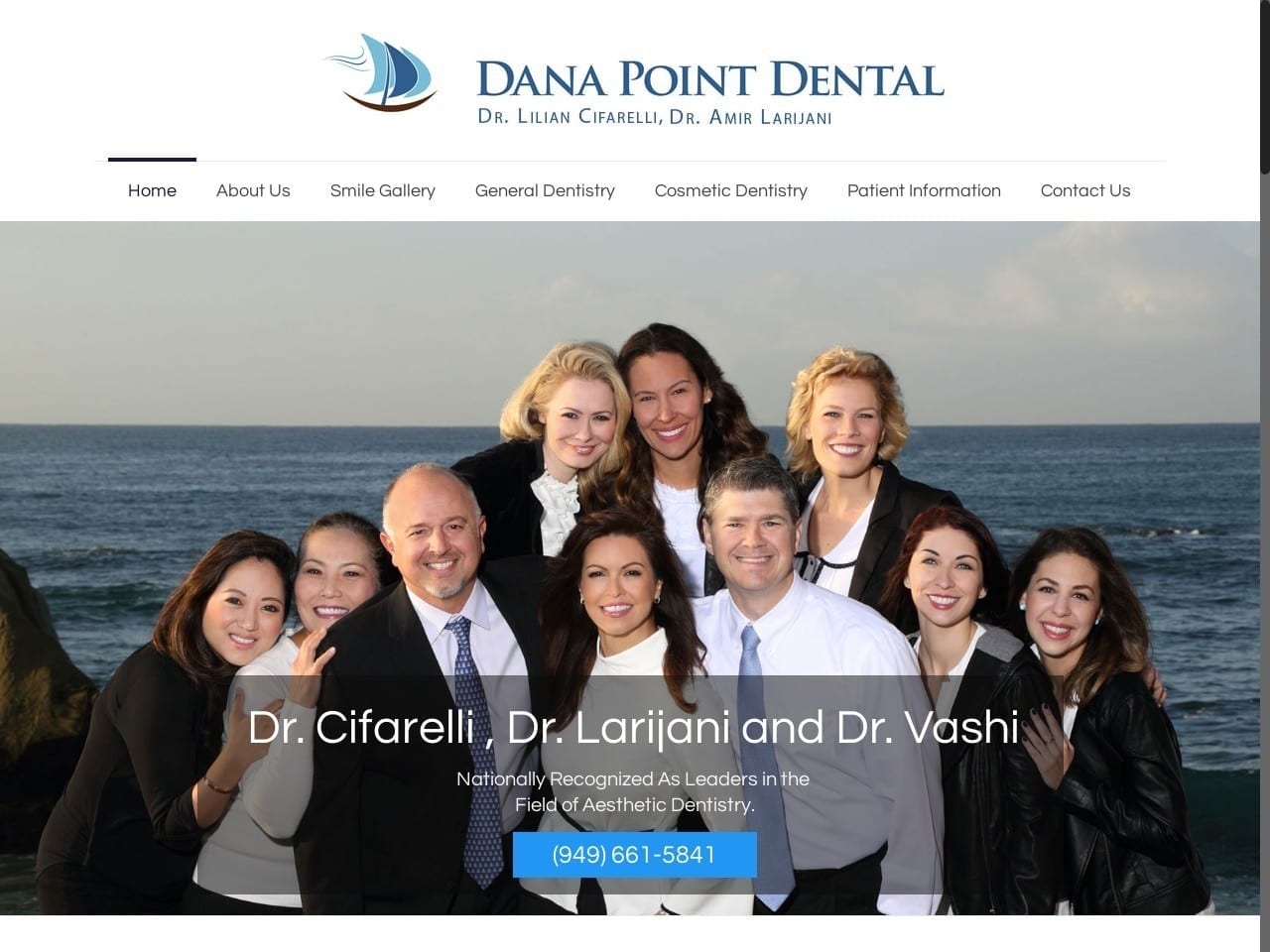 Dr. Amir Larijani DDS Website Screenshot from danapointdental.com