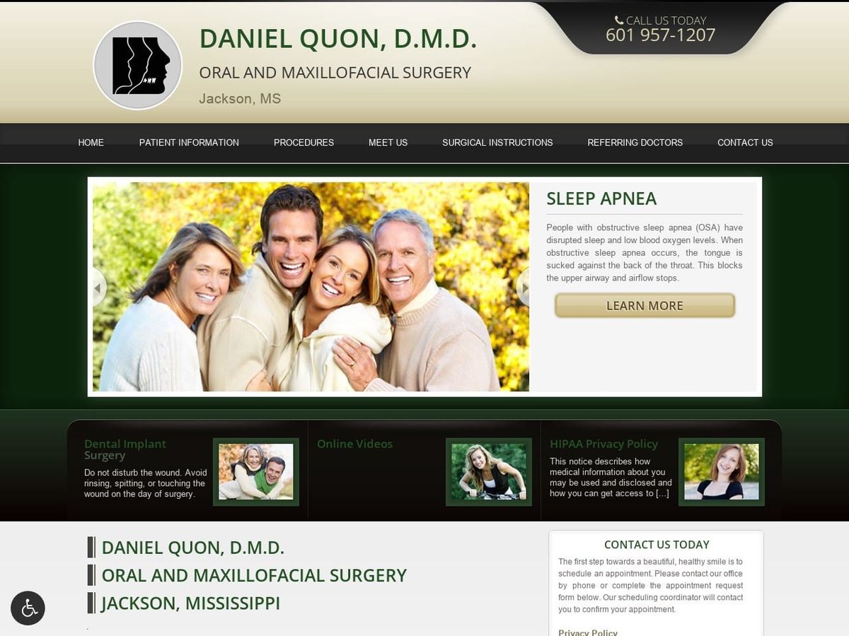 Daniel Quon D.M.D. Website Screenshot from danielquondmd.com