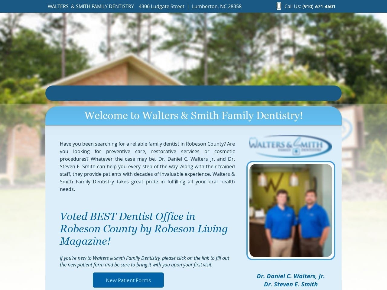 Walter Dentist Website Screenshot from danielwaltersdds.com