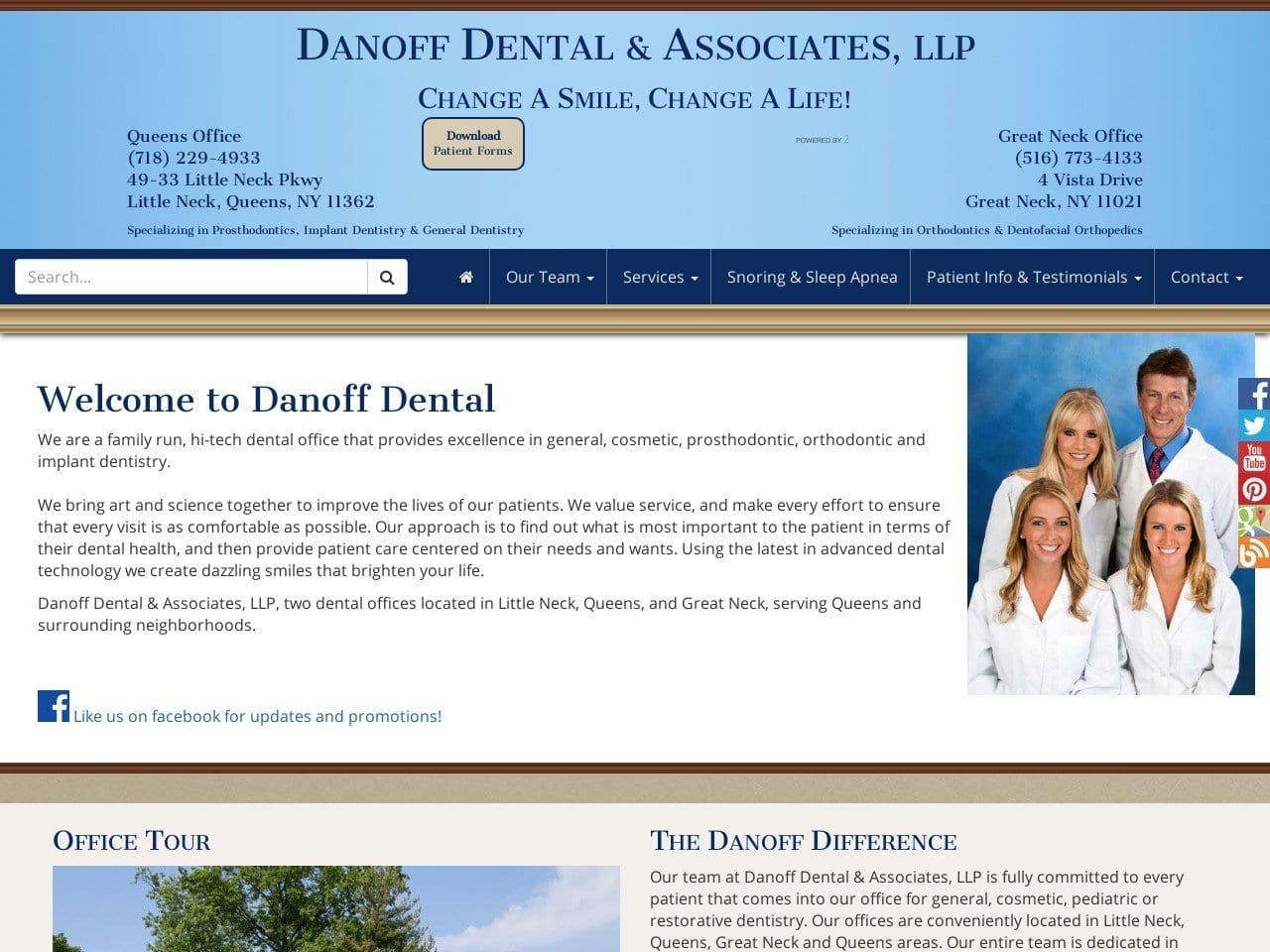 Danoff Dental Dentist Website Screenshot from danoffdental.com