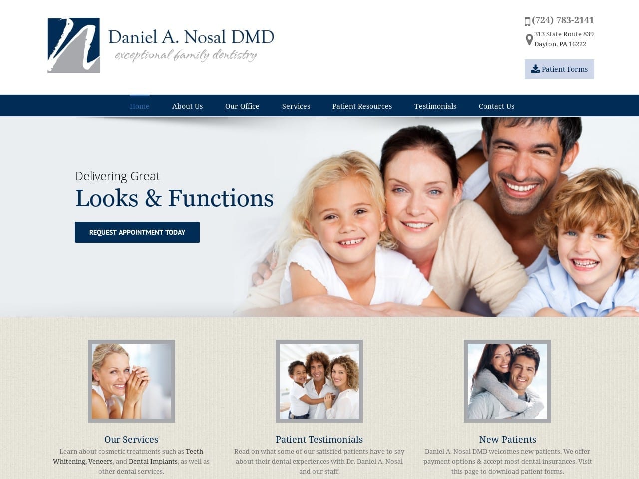 Daniel A. Nosal DMD Website Screenshot from danosaldentistry.com