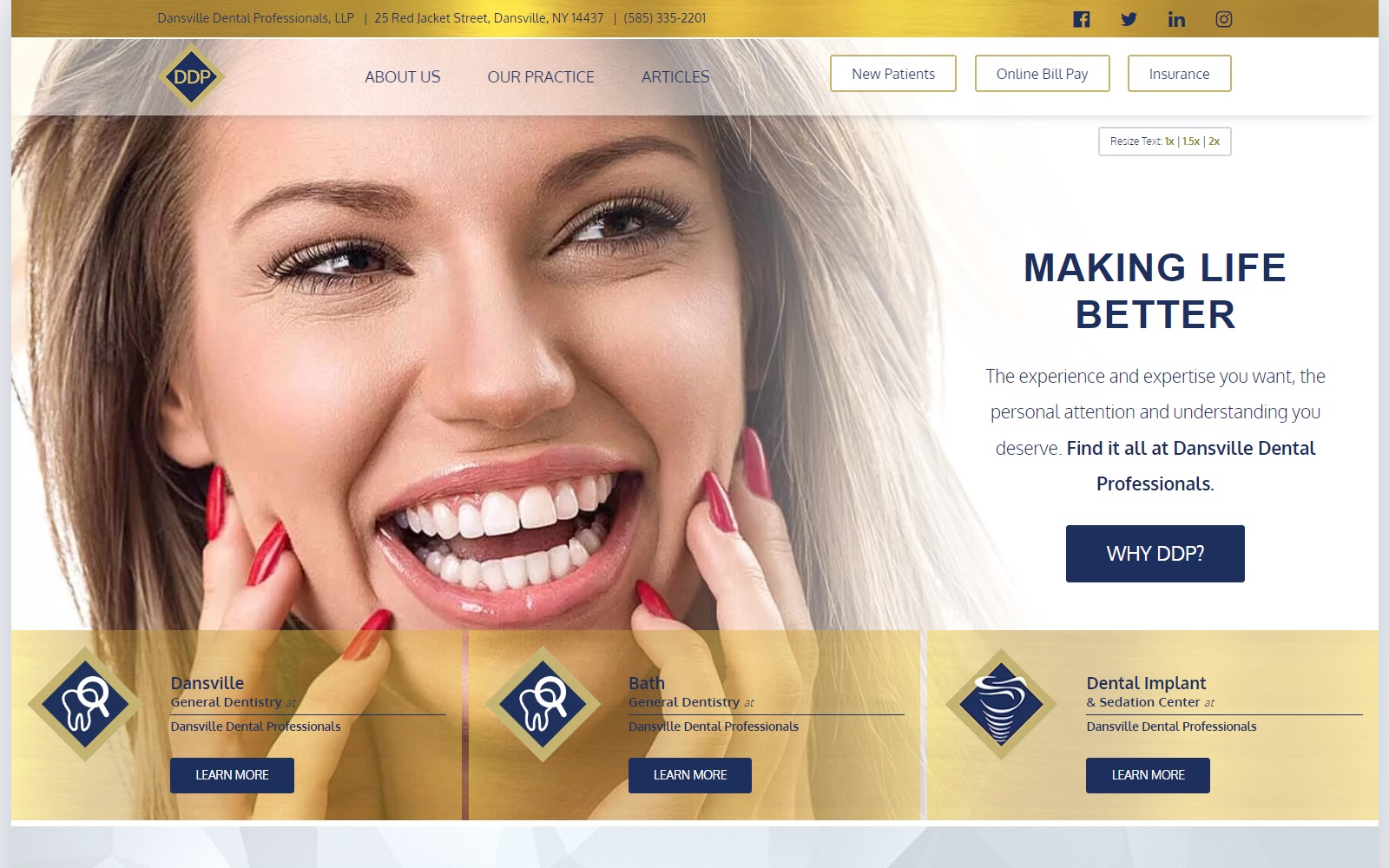 dansvilledental.com screenshot