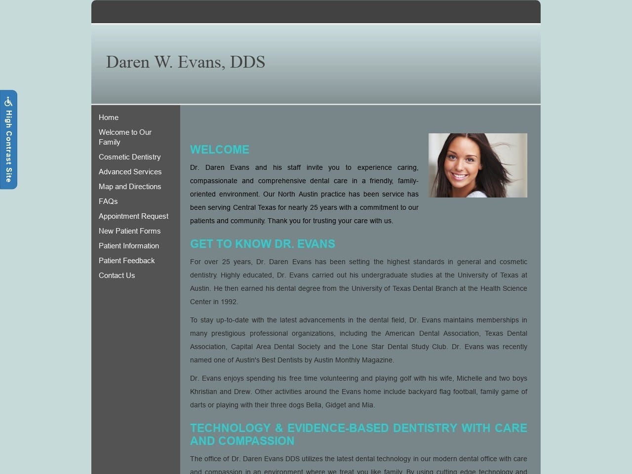 Evans Daren w DDS Website Screenshot from darenevans.com