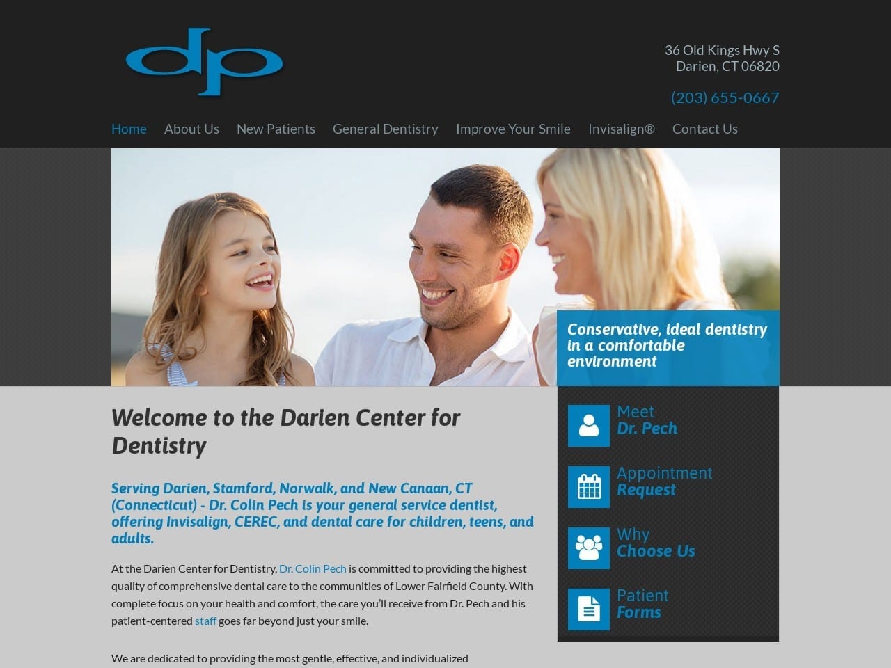 Darien Center Website Screenshot from dariendds.com