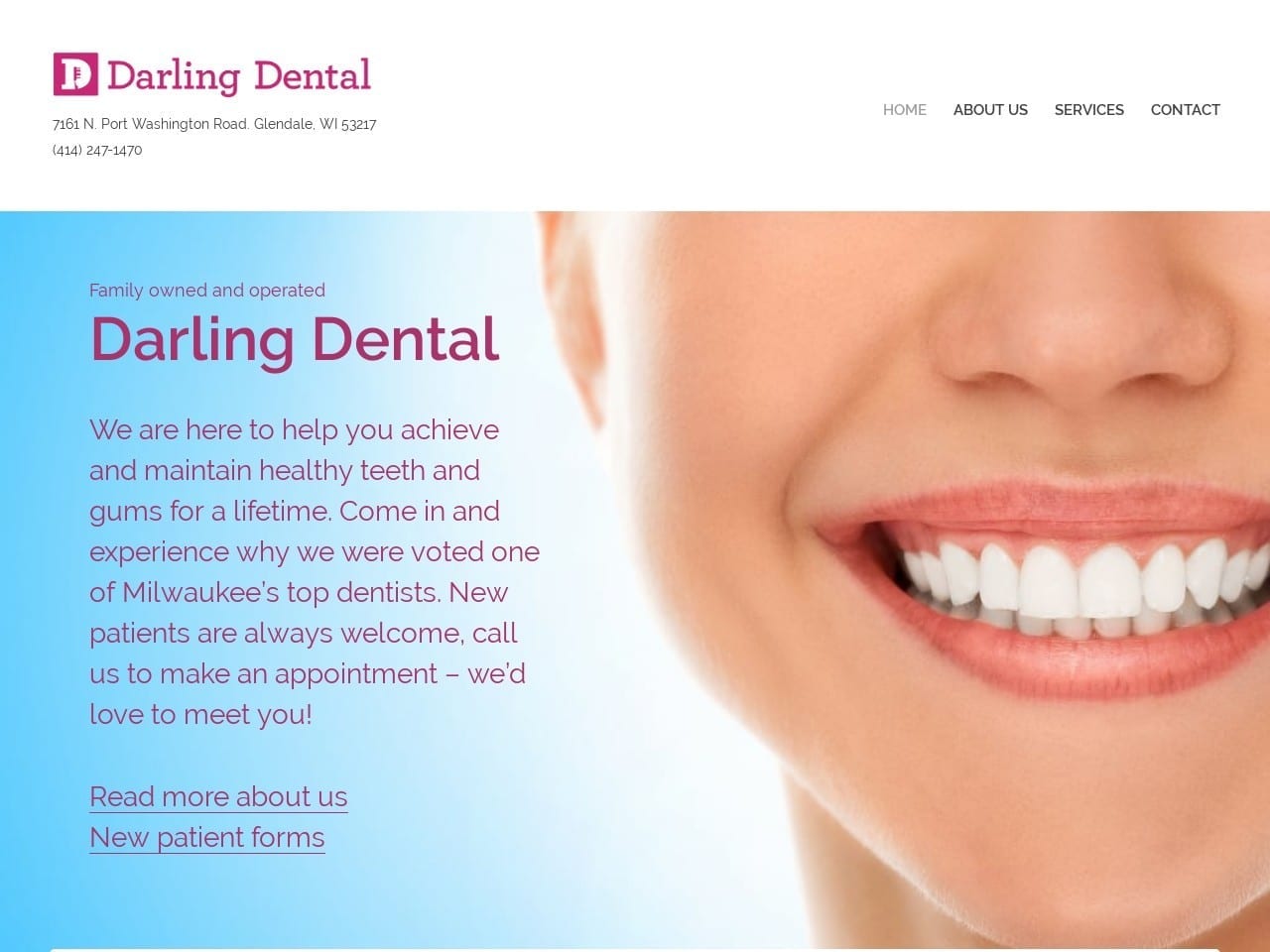 Darling Dental Website Screenshot from darlingdental.com