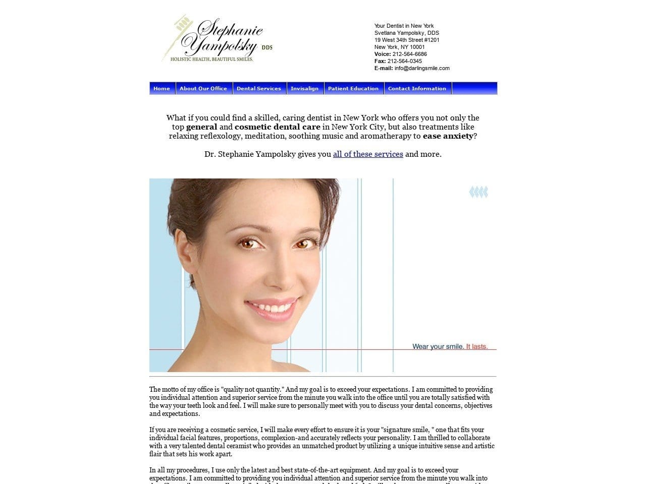 Yamplosky Svetlana DDS Website Screenshot from darlingsmile.com