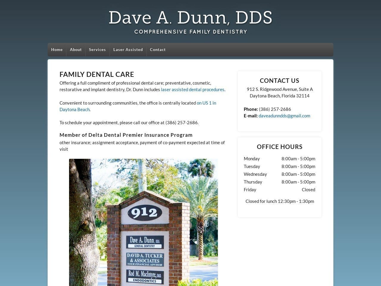 Dunn Dave a DDS Website Screenshot from daveadunndds.com