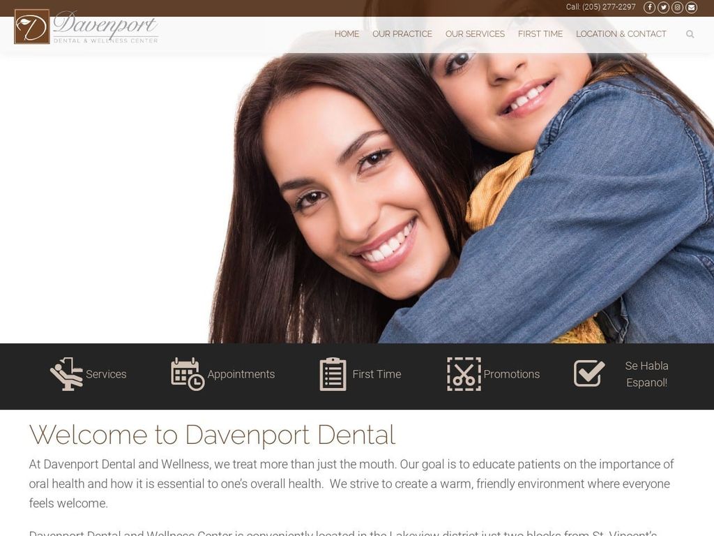 Davenport Dental And Wellness Center Celia Davenpo Website Screenshot from davenportdentalandwellness.com